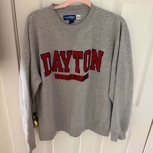 Gray and Red Dayton Flyers Men's Sweater